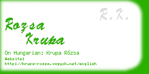 rozsa krupa business card